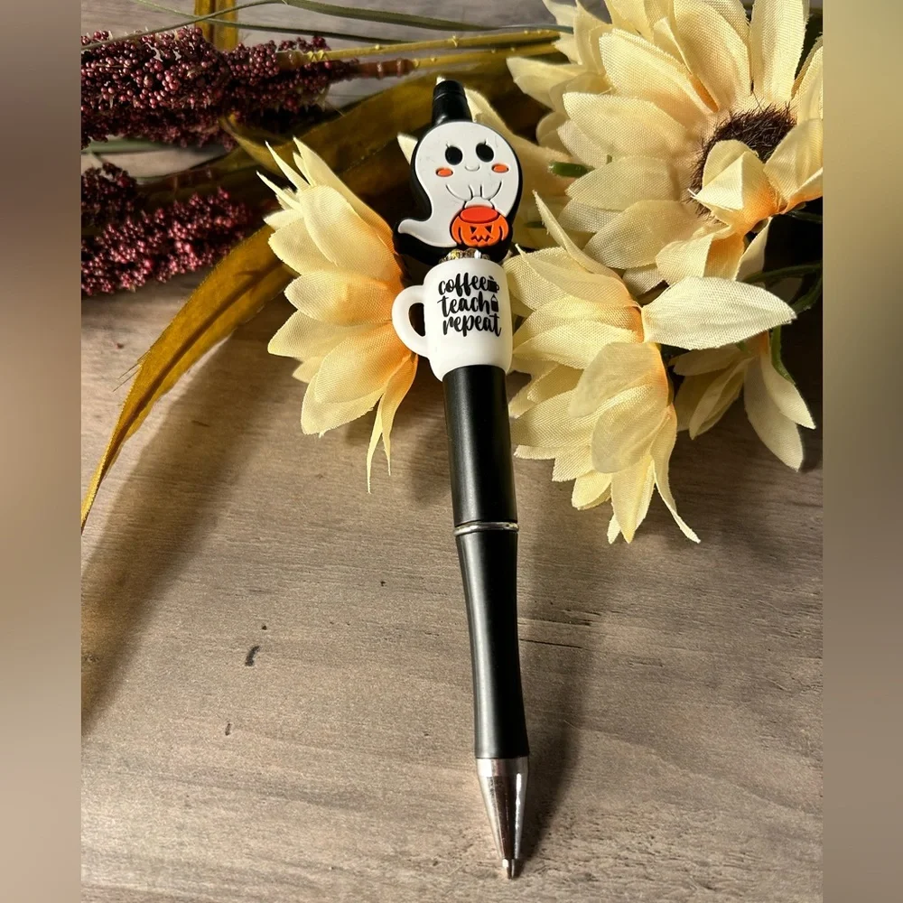 Cute Halloween ghost teacher beaded pen
